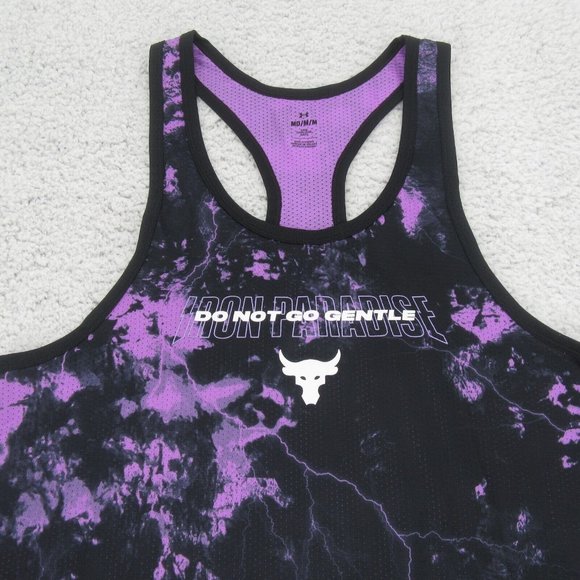 Under Armour Project Rock "Do Not Go Gentle" Gym Tank Top Mens Size Medium NEW - Picture 3 of 8